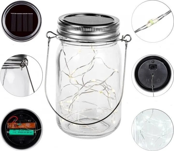 VOLTRONIC Zestaw oświetlenia solarnego 20 LED, 2 szt