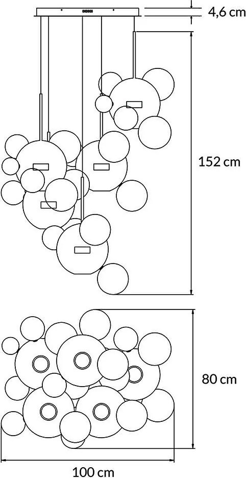 Lampa wisząca ze szklanymi kulami Capri Disc 5