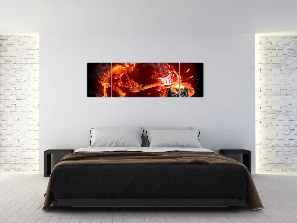 Obraz - Muzyka w płomieniach (170x50 cm)
