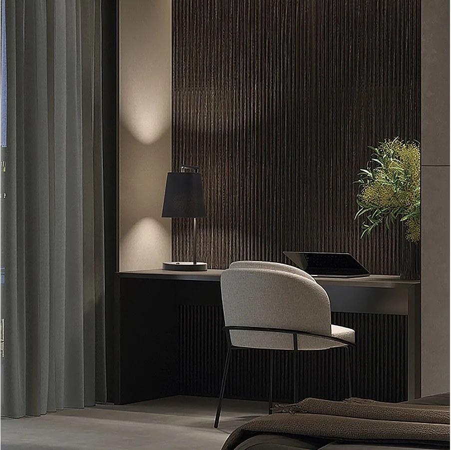 Lampa stołowa NEMO nowoczesne wnętrze - H44 cm - stal i tworzywo sztuczne - włącz i wyłącz - kabel 1,5 metra - IP20 - E27 40W - czarny i brązowy