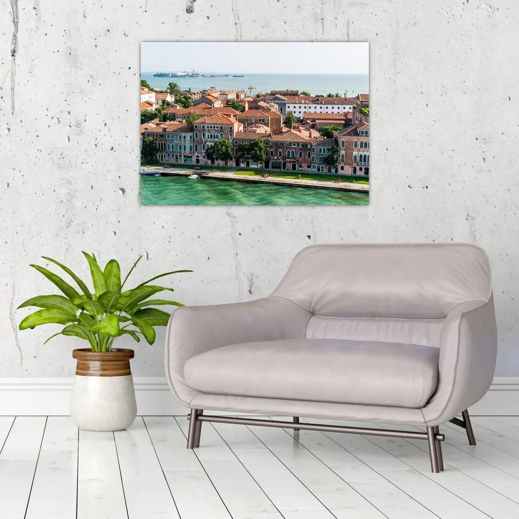 Obraz na szkle - Widok miasta z lotu ptaka (70x50 cm)