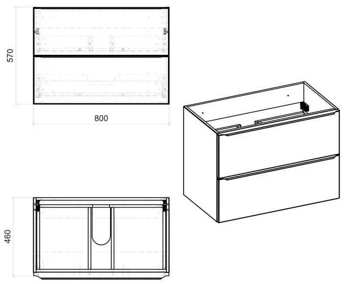 Podwieszana szafka łazienkowa z umywalką R6-D47