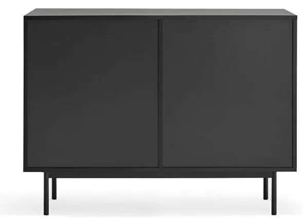 Czarno-naturalna niska komoda w dekorze dębu 108x80 cm Sierra – Teulat
