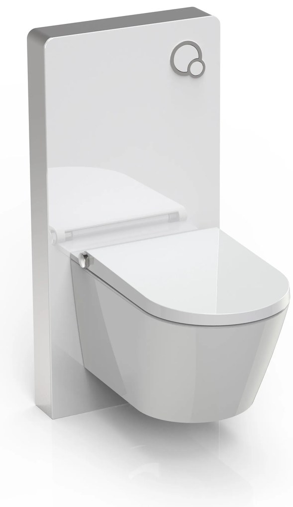 Moduł sanitarny 805 do toalety wiszącej – białyZ panelem uruchamiającym spłuczkę