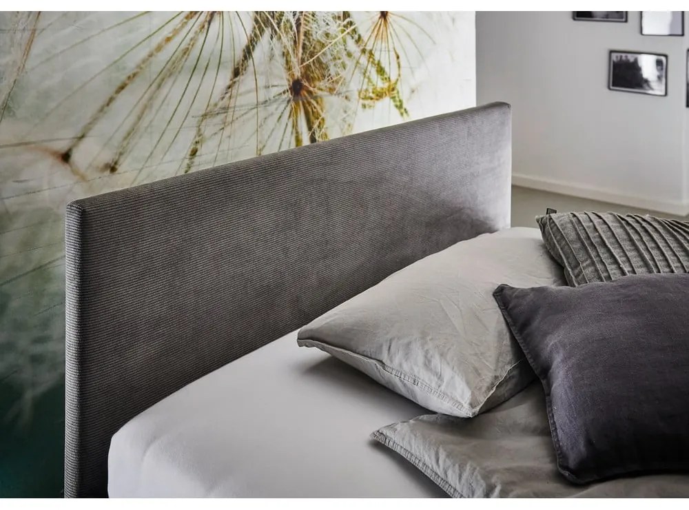 Antracytowe tapicerowane łóżko dziecięce ze schowkiem ze stelażem 140x200 cm Cool – Meise Möbel