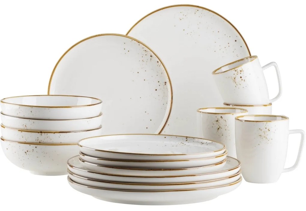 Mäser 4-częściowy zestaw misek Pintar Whitebrązowe kropki 22 cm