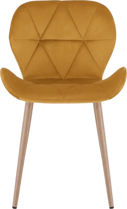 Krzesło jadalniane MANGO VELVET, musztardowe