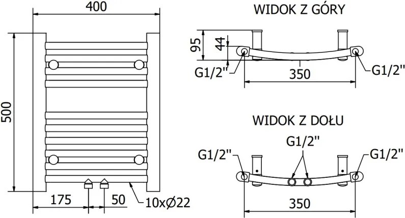 Mexen Ares grzejnik elektryczny 500 x 400 mm, 300 W, biały - W102-0500-400-2300-20