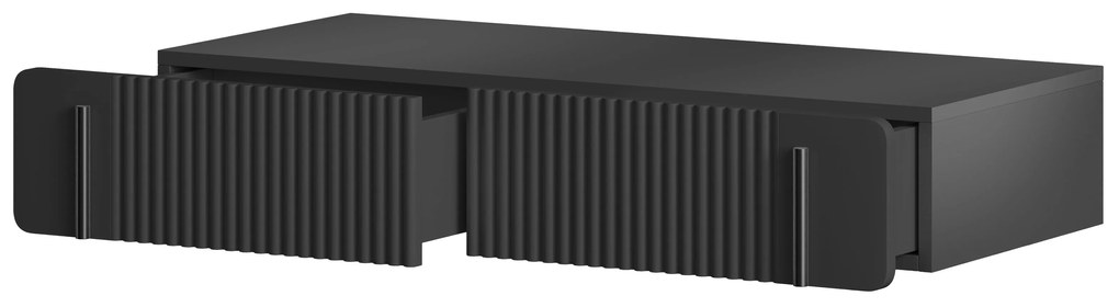 Toaletka Malmi 100 cm wisząca z szufladami - czarny mat / czarny
