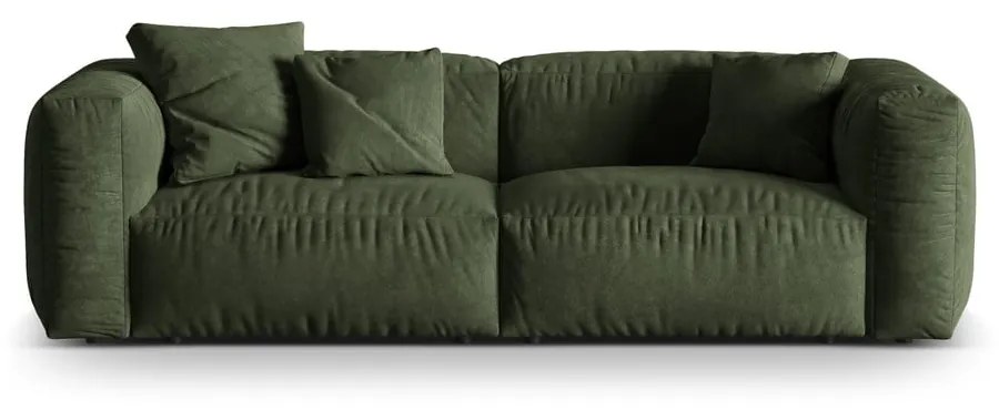 Zielona aksamitna sofa modułowa 240 cm Martina – Micadoni