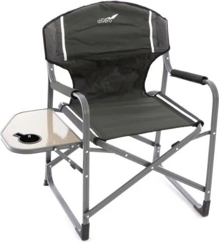 Campingowe krzesło składane ze stołem i uchwytem na napoje