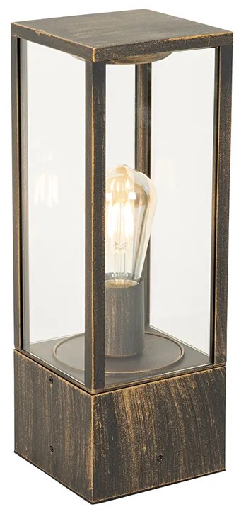 Zewnetrzna Lampa podłogowa zewnętrzna w stylu vintage, złoto antyczne, 40 cm, IP44 - CharloisPrzemysłowy Oswietlenie zewnetrzne
