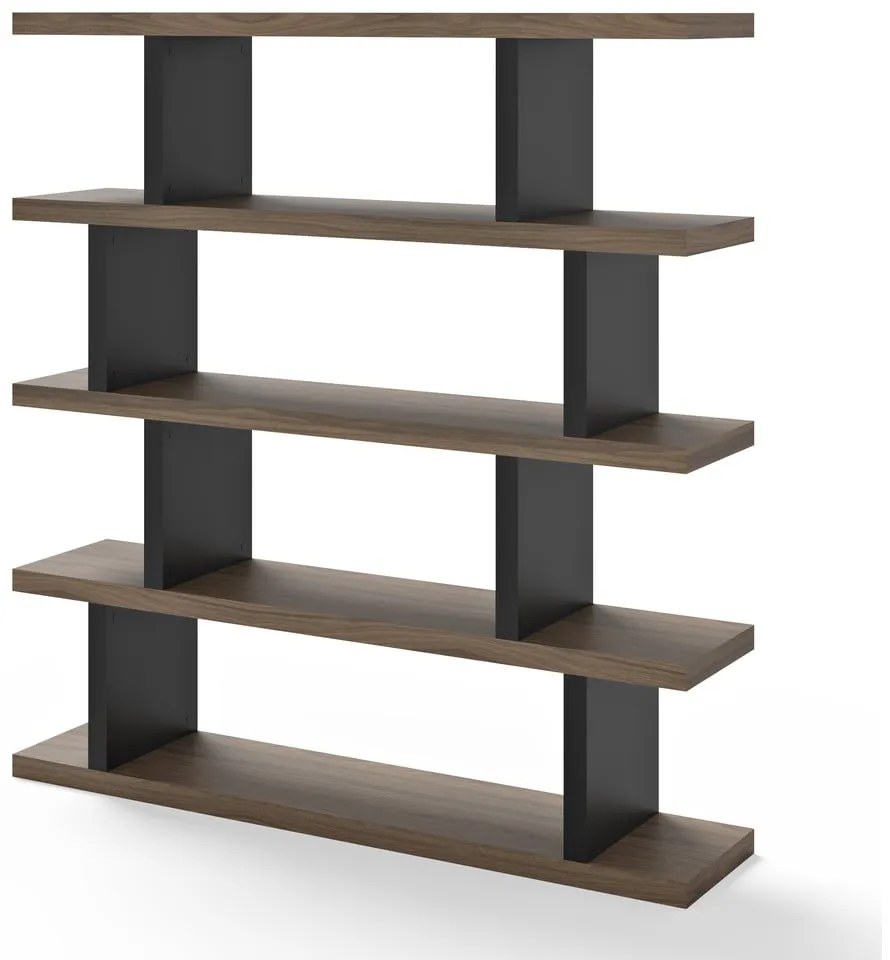 Czarny regał w dekorze orzecha 163x172 cm Step – TemaHome