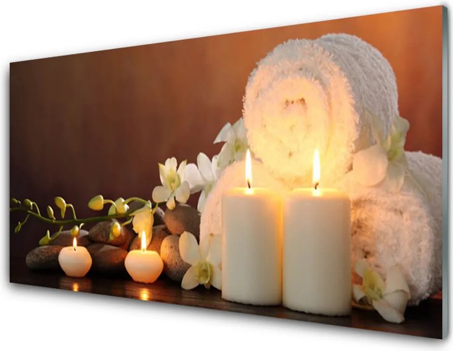 Panel Szklany Wieczór Relaksu: Świece i Spa
