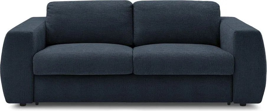 Ciemnoniebieska sofa do spania/rozkładana z tkaniny szenilowej 240 cm Hugo – Bobochic Paris