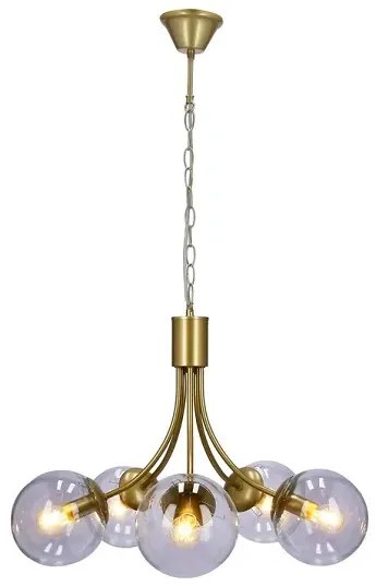 Pięcioramienna lampa wisząca ze szklanymi kloszami - 3X V121 L2-M65