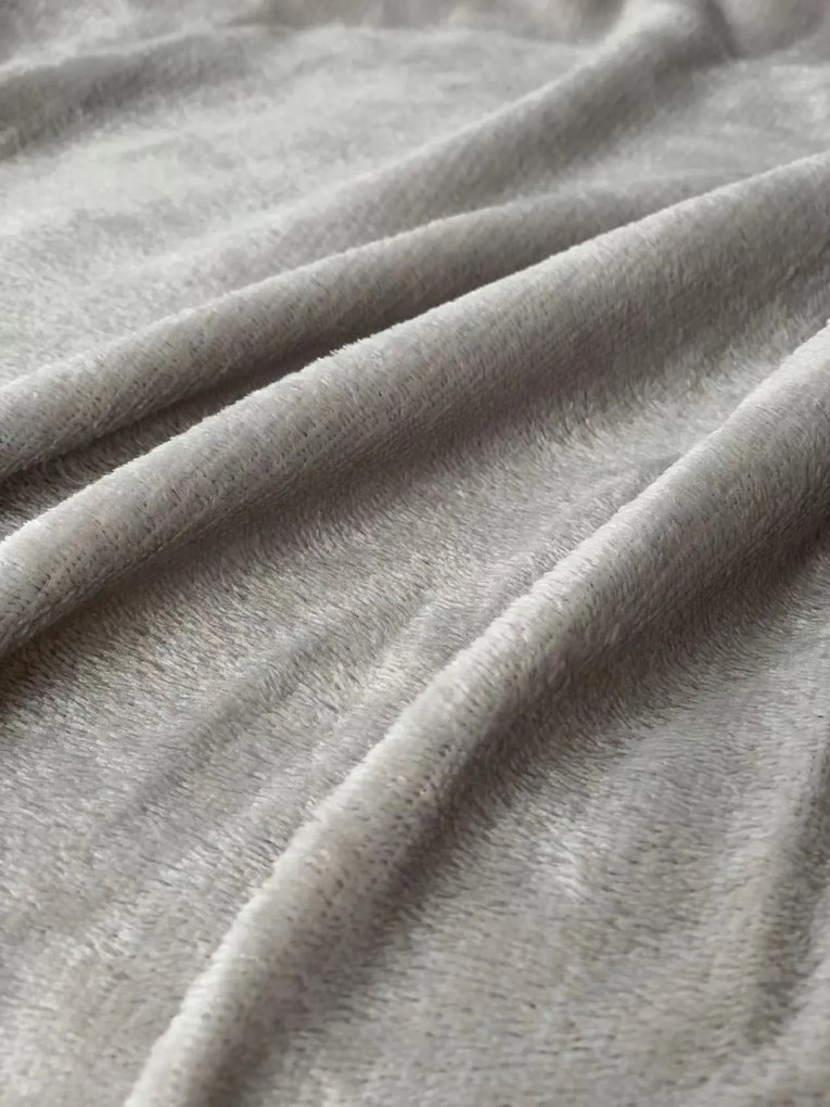 Koc z mikropluszu SOFT, jasnoszary Rozmiar: 200 x 220 cm