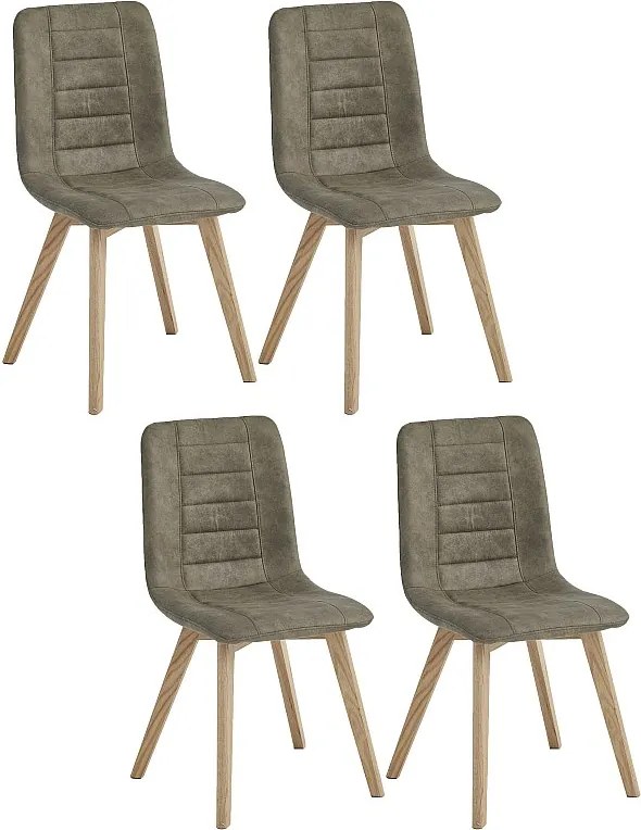 Zestaw 4 krzeseł do jadalni - tkanina i metal - taupe - VIRANA