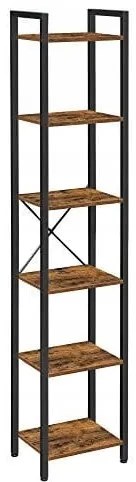 Brązowa półka TAYLOR z czarną strukturą, 6 półek