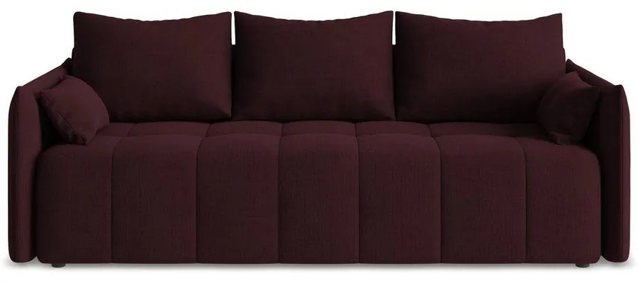 Bordowa rozkładana/ze schowkiem sofa 225 cm Moku – Makamii