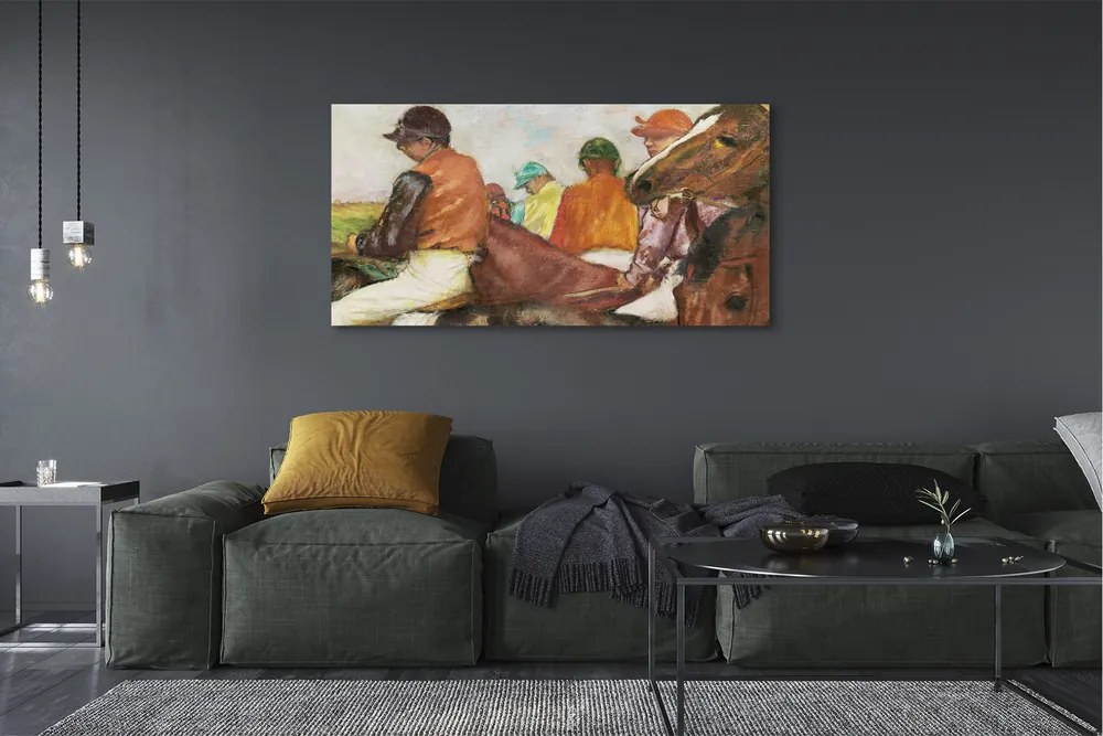 Obraz drukowany na płótnie Dżokeje - Edgar Degas