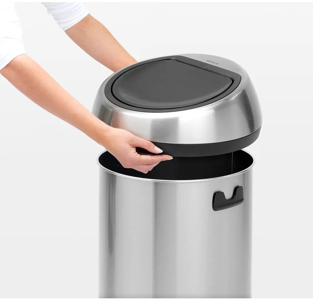 Stalowy kosz na śmieci otwierany na dotyk w kolorze matowego srebra 60 l Touch Bin – Brabantia