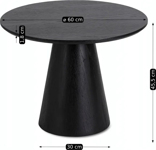 Stolik Kawowy CASSANDER 60 cm Czarny Loft