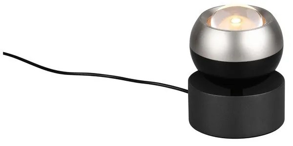 Czarna/w kolorze srebra lampa stołowa LED (wysokość 14 cm) Orbit – Trio Select