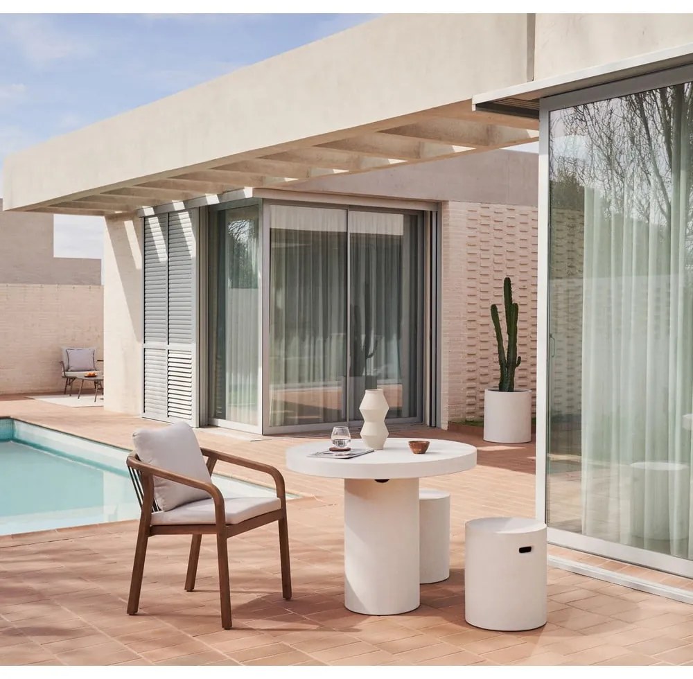 Beżowe/w naturalnym kolorze drewniane/tapicerowane krzesła ogrodowe zestaw 4 szt. Malaret – Kave Home