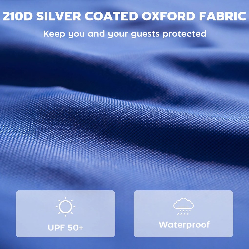 Outsunny 3-częściowy zestaw bocznych ścian z zamknięciem na suwak do pawilonu 3x3 m, ciemnoniebieski | Aosom PL