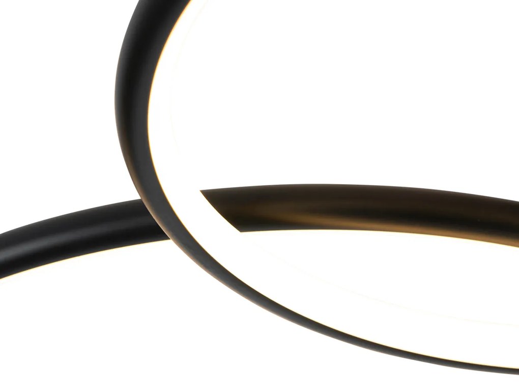 Lampa sufitowa czarna w komplecie z LED 3-stopniowo ściemnialna 4-punktowa - Joaniqa Nowoczesny Oswietlenie wewnetrzne