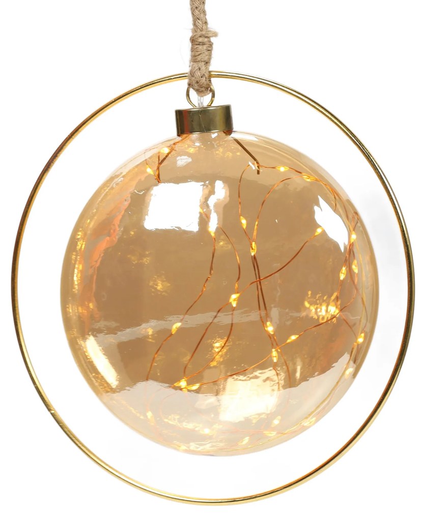 Szklana dekoracja świetlna LED z timerem, Ø 15 cm