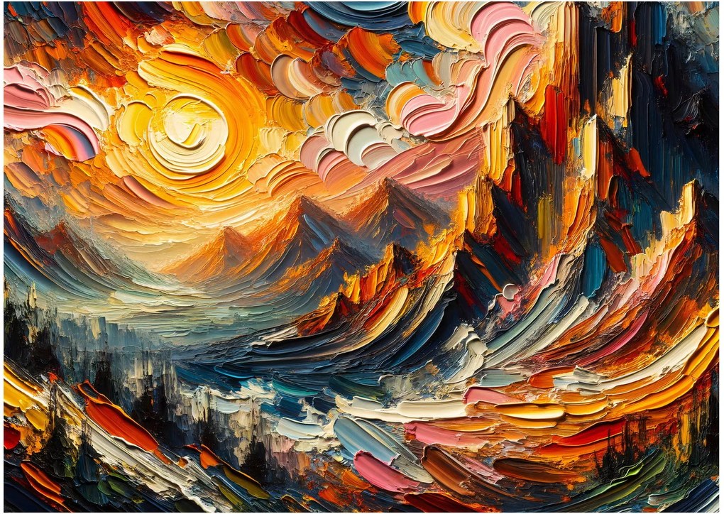 Obraz - Góry oświetlone słońcem (70x50 cm)