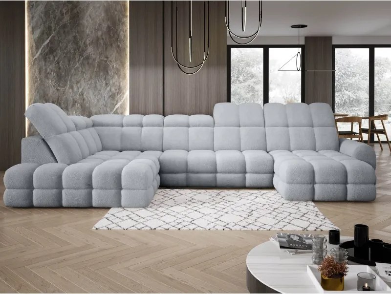 Narożnik TOLLO XL z elektryczną regulacją siedziska Lewostronny w tkaninie promocyjnej BUBBLE 06 WERSAL