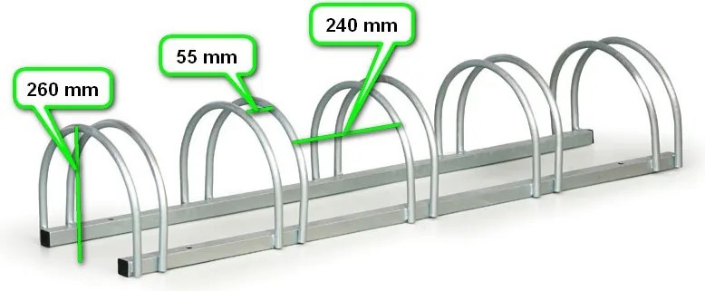 Stojak na rowery na ziemi, 5 miejsc