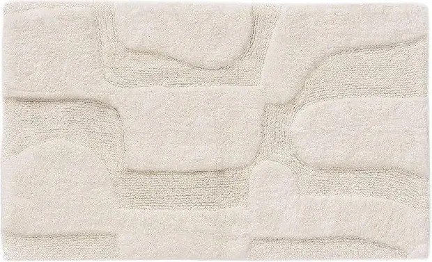 Strukturalny dywanik do łazienki w jasnym kolorze Nehir