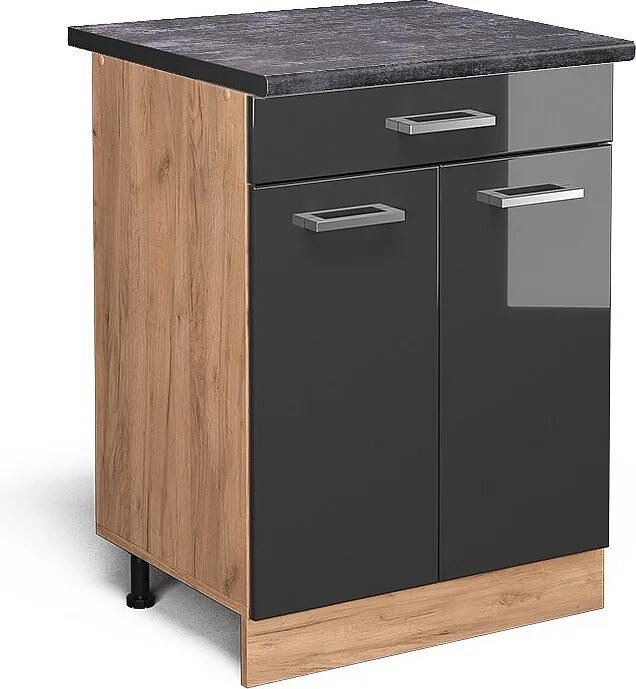 Szafka dolna do kuchni antracyt wysoki połysk 60x60x81.6 r-line