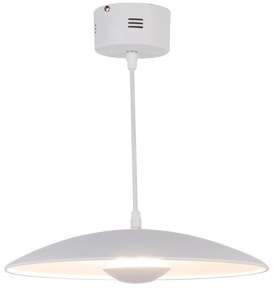 Biała lampa wisząca LED z metalowym kloszem Lund – Candellux Lighting