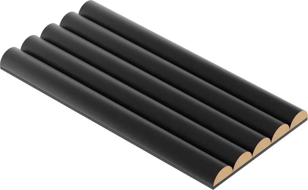 Czarny ryflowany panel ścienny R1-L08