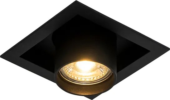 Zestaw 6 nowoczesnych reflektorów wpuszczanych czarnych z regulacją - Roof