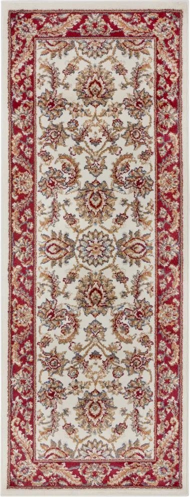 Dywan Luxor Perski Florystyczny kremowo - czerwony 80 cm x 240 cm
