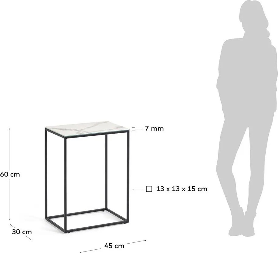 Stolik z ceramicznym blatem 30x45 cm Rewena – Kave Home