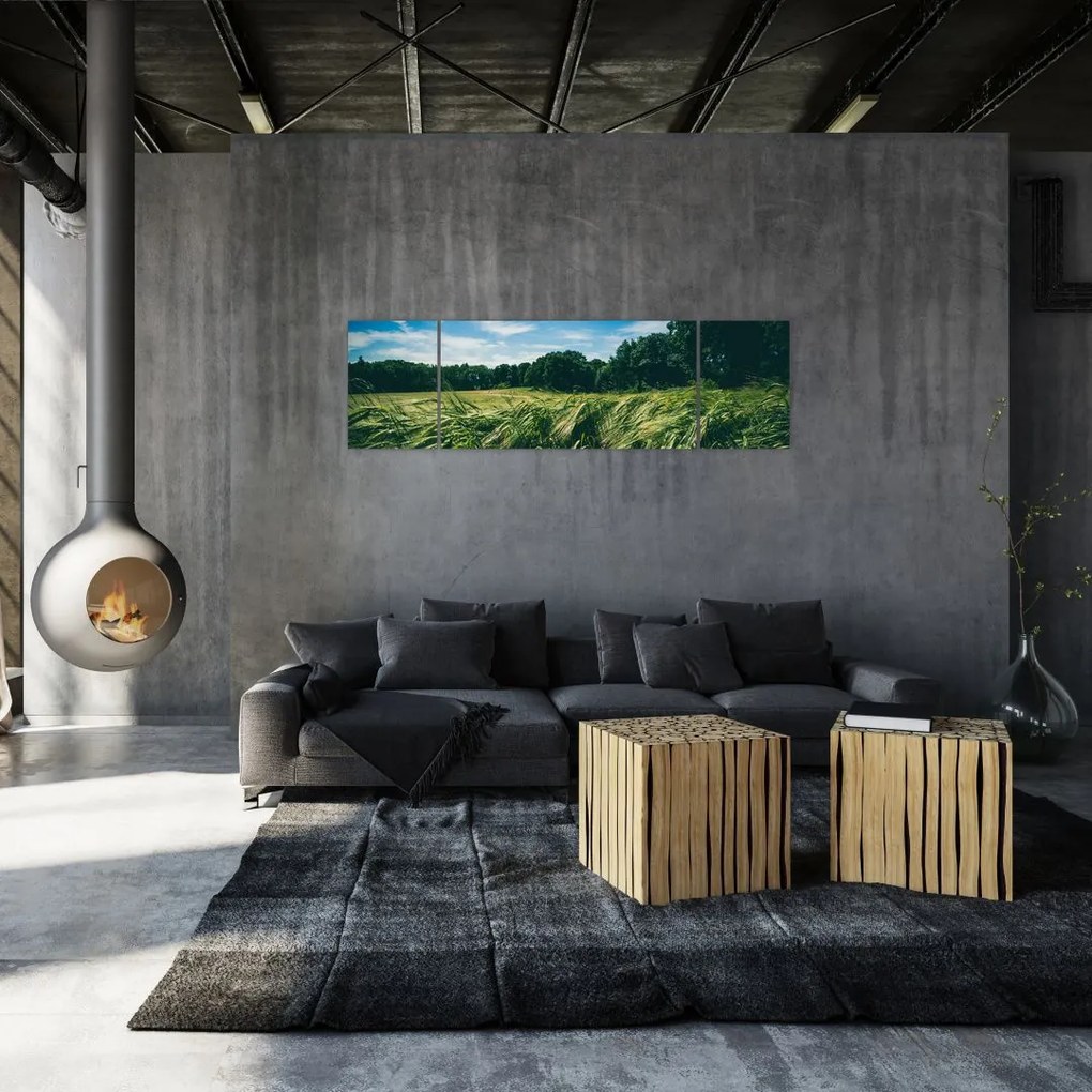Obraz łąki i lasu (170x50 cm)