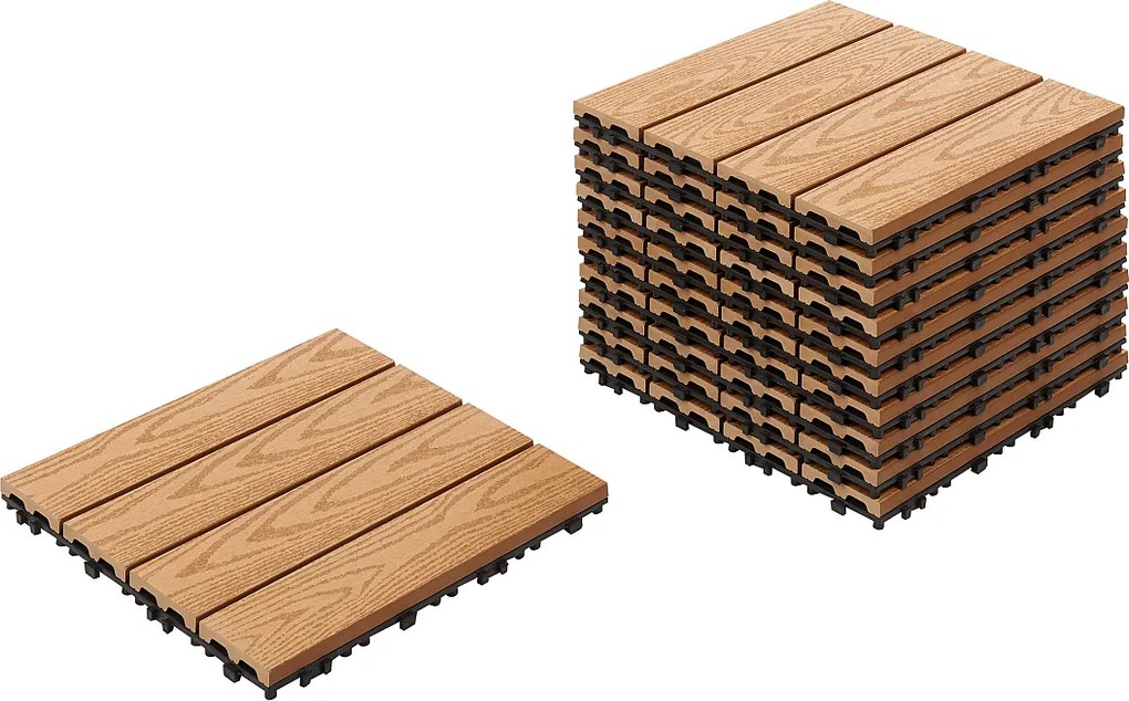 Płytki tarasowe ATESSA Kompozyt WPC Jasnobrązowy