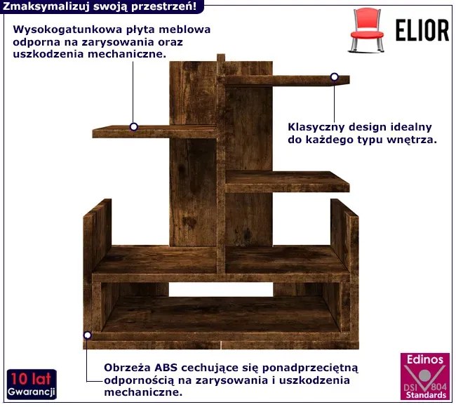 Organizer na biurko z półkami przydymiony dąb C3-G34