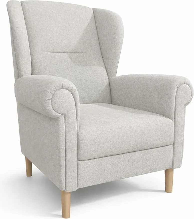 Beżowy fotel typu uszak Swan – Ropez