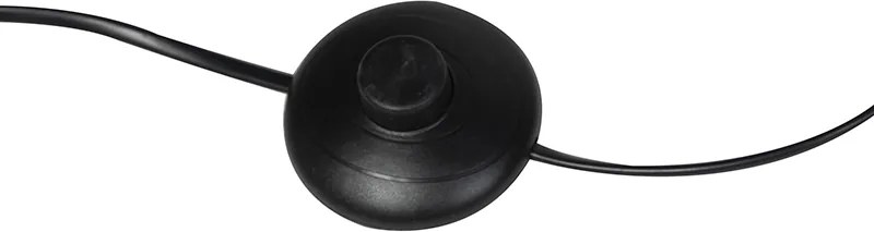 Industrialna lampa podłogowa czarna ze złotem 3-światłowa - Tommy