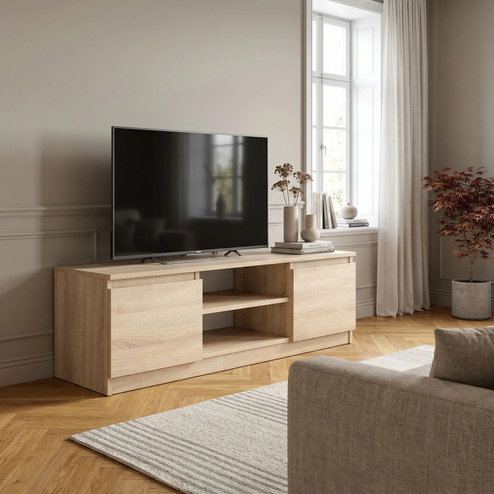 Szafka RTV stojąca NUDO 120 cm do Salonu pod Telewizor - Dąb sonoma