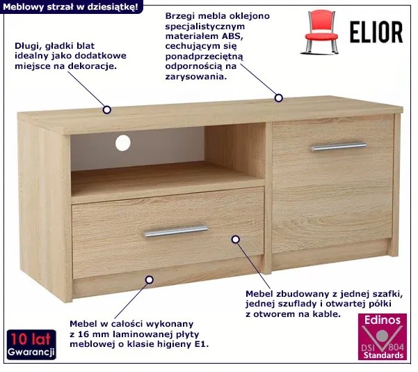 Skandynawska szafka RTV pod telewizor dąb sonoma N9-T39