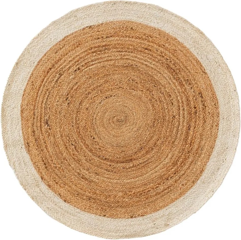 Okrągły dywan Jutta G z elementem w kolorze kości słoniowej